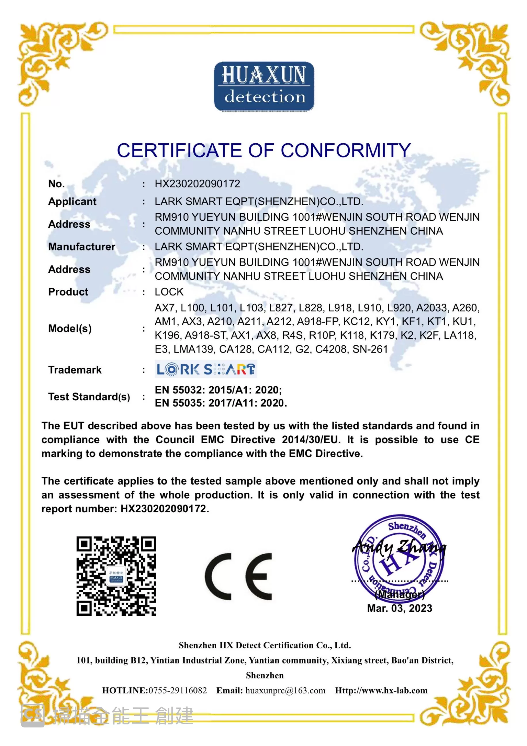 LARK SMART EQPT(SHENZHEN) CO., LTD.